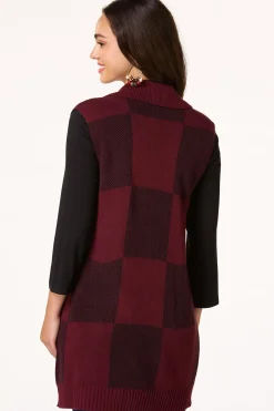 Cato Plaid Sweater Vest Tunic> Sweaters