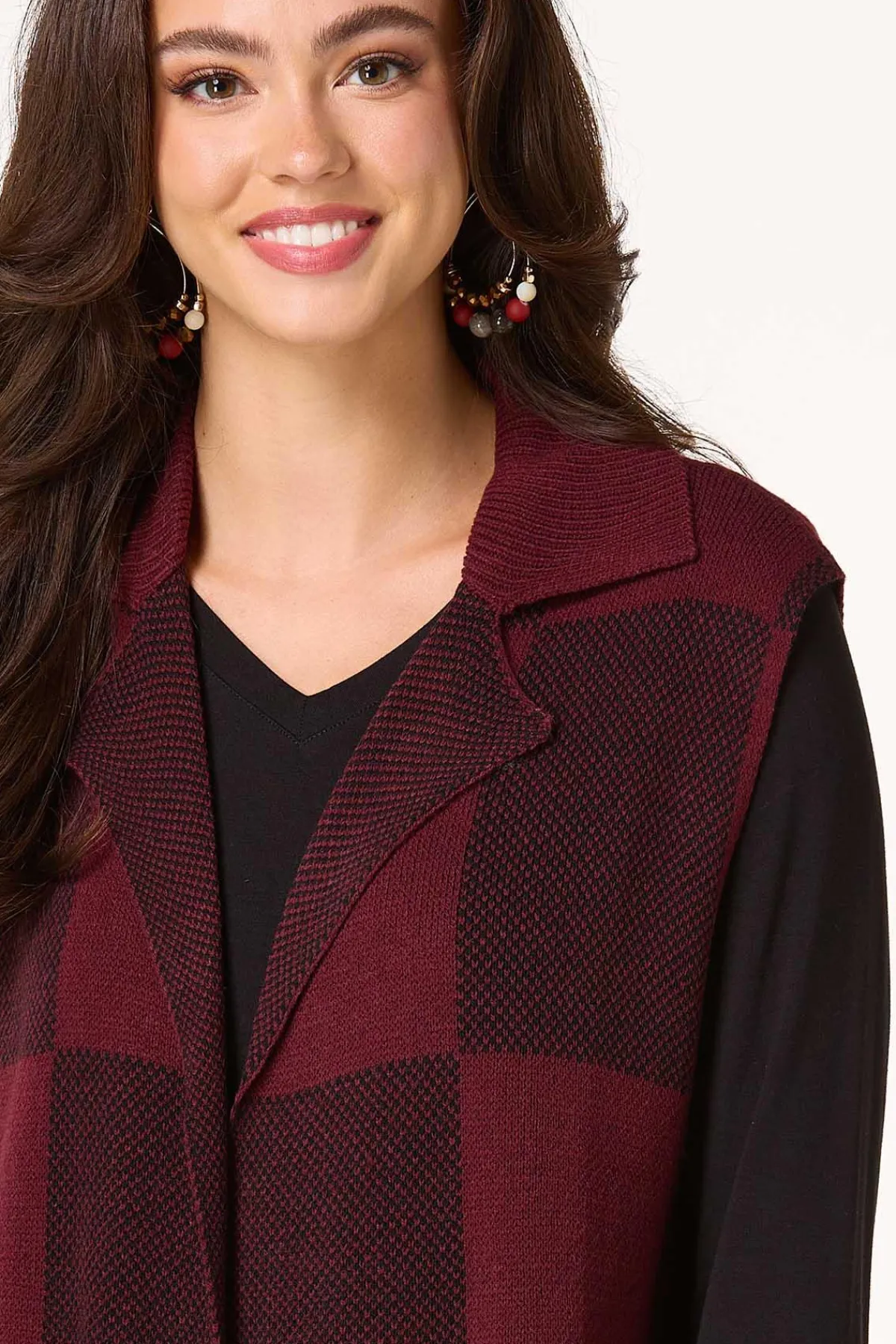 Cato Plaid Sweater Vest Tunic> Sweaters