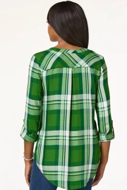 Cato Plaid Zip Front Equipment Top> Tops