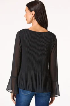 Cato Pleated Bell Sleeve Top> Tops