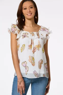 Cato Pleated Butterfly Top> Tops