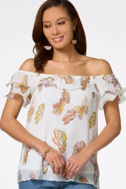 Cato Pleated Butterfly Top><noscript><img width=