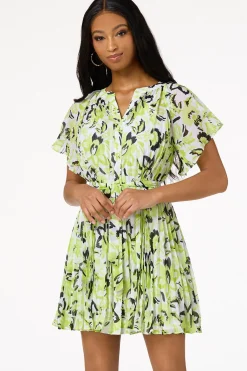 Cato Pleated Ruffled Sleeve Dress> Dresses