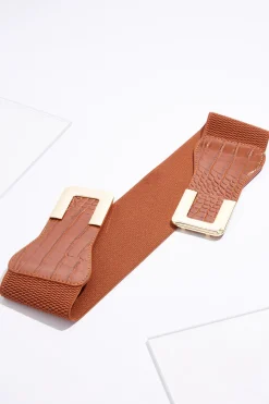 Cato Plus Size Croc Faux Leather Buckle Stretch Belt><noscript><img width=
