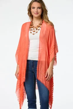 Cato Pom Border Vibrant Kimono> Cover Ups|Tops