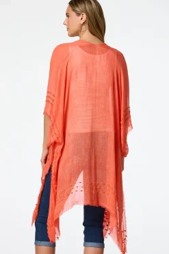 Cato Pom Border Vibrant Kimono> Cover Ups|Tops