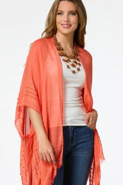 Cato Pom Border Vibrant Kimono><noscript><img width=