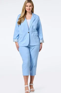 Cato Printed Cuff Ponte Blazer><noscript><img width=