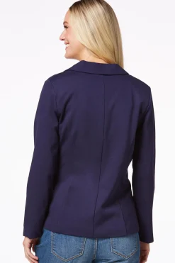 Cato Printed Cuff Ponte Blazer><noscript><img width=