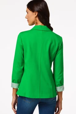Cato Printed Cuff Ponte Blazer><noscript><img width=