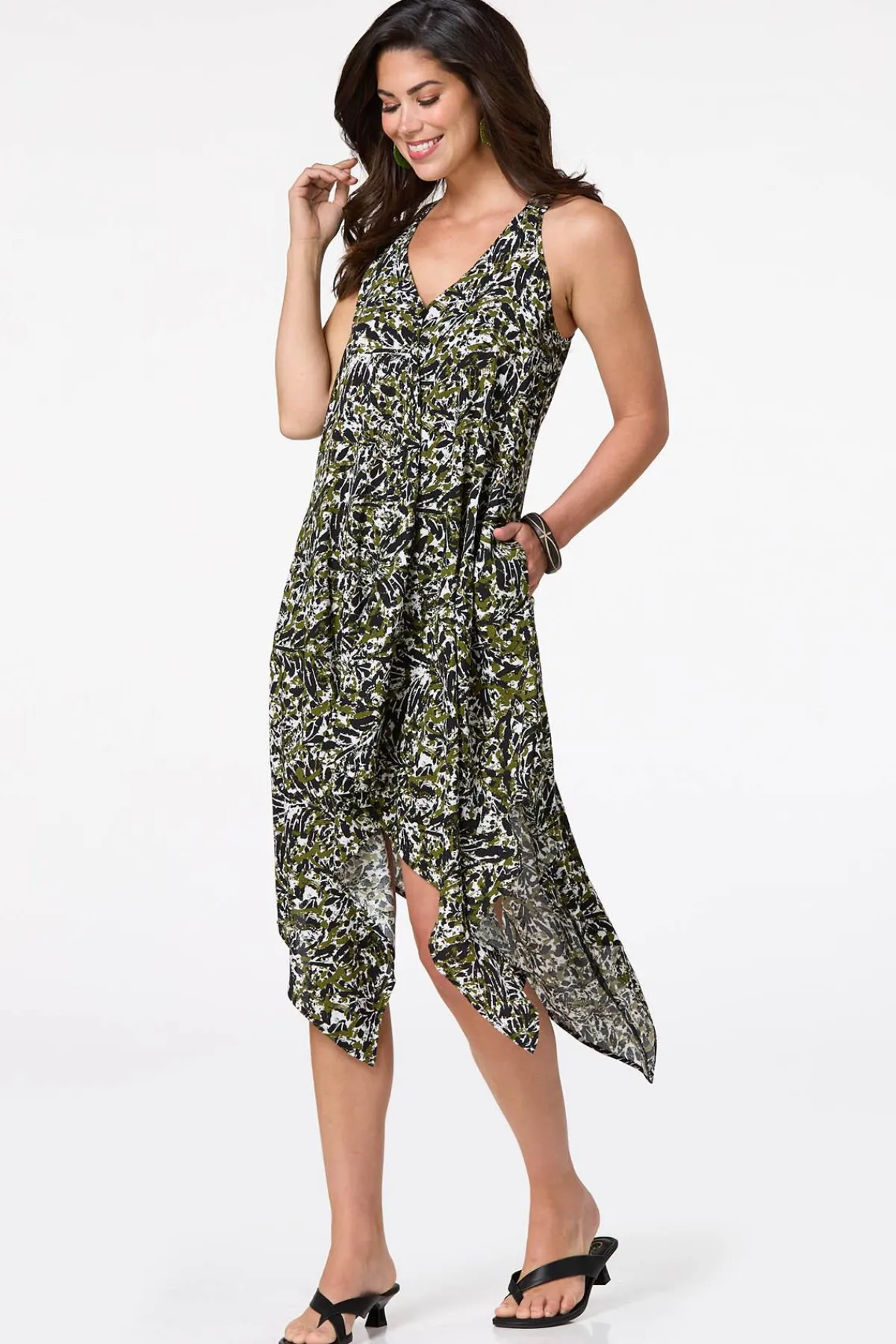 Cato Printed Hanky Hem Dress> Dresses