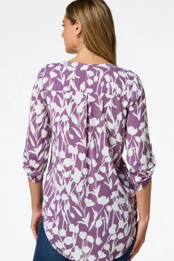 Cato Purple Floral Tunic> Tops