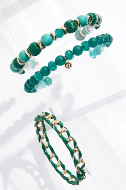 Cato Raffia Ball Wrapped Bracelet Set> Bracelets