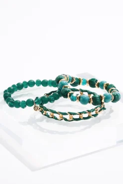 Cato Raffia Ball Wrapped Bracelet Set> Bracelets