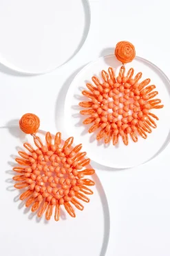 Cato Raffia Flower Earrings> Earrings