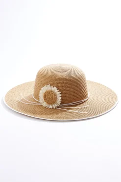 Cato Raffia Flower Straw Floppy Hat> Hats & Hair