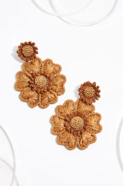 Cato Raffia Statement Flower Earrings> Earrings