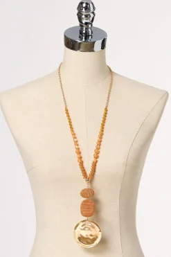 Cato Raffia Tiered Circle Pendant Necklace> Necklaces