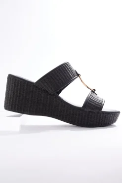 Cato Raffia Two Band Wedges> Sandals