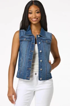 Cato Raw Hem Denim Vest> Jackets & Vests|Jeans