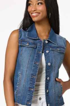 Cato Raw Hem Denim Vest><noscript><img width=