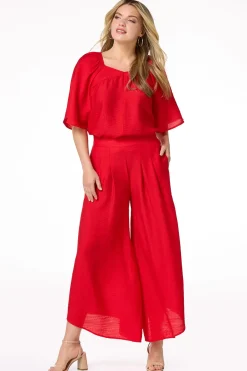 Cato Red Pleated Wide Leg Pants><noscript><img width=