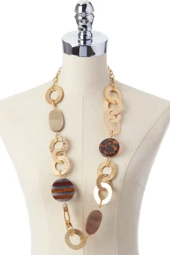 Cato Resin Linked Long Necklace> Necklaces