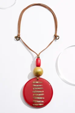 Cato Resin Pendant Pull- String Necklace> Necklaces