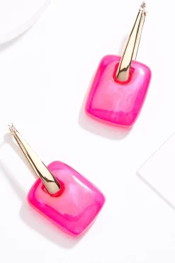 Cato Resin Rectangle Earrings><noscript><img width=