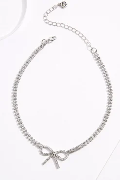 Cato Rhinestone Bow Choker Necklace> Necklaces