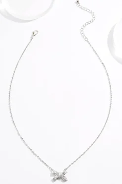 Cato Rhinestone Bow Short Necklace> Social Occasion|Necklaces