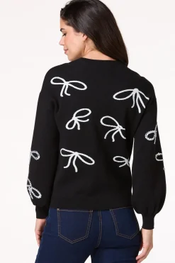Cato Rhinestone Bow Sweater><noscript><img width=