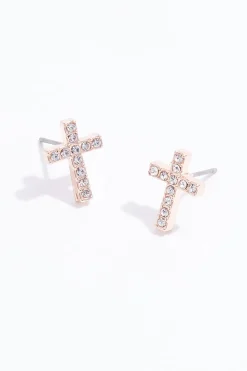 Cato Rhinestone Cross Pendant Necklace><noscript><img width=
