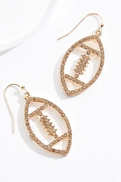 Cato Rhinestone Cutout Football Earrings> Social Occasion|Earrings