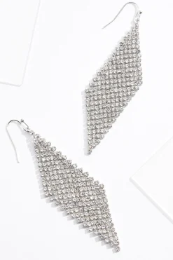 Cato Rhinestone Diamond Mesh Earrings> Social Occasion|Earrings