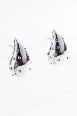 Cato Rhinestone Dot Silver Bubble Earrings> Earrings