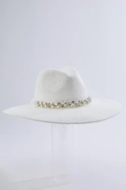 Cato Rhinestone Embellished Panama Hat> Hats & Hair