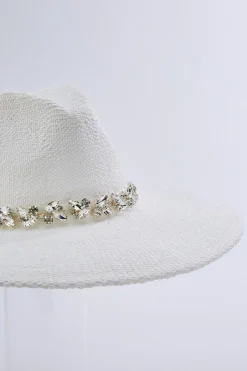 Cato Rhinestone Embellished Panama Hat><noscript><img width=