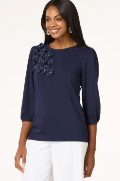 Cato Rhinestone Flower Sweatshirt> Tops