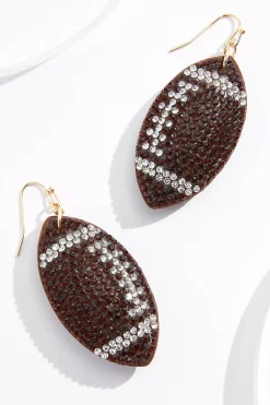 Cato Rhinestone Football Earrings> Earrings