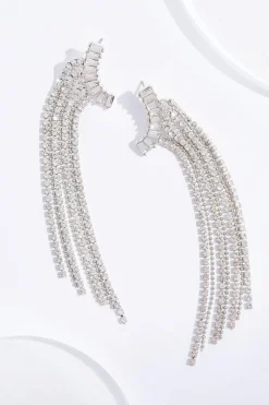 Cato Rhinestone Fringe Earrings> Social Occasion|Earrings