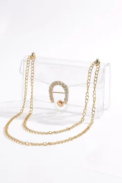 Cato Rhinestone Horsebit Clear Crossbody> Handbags