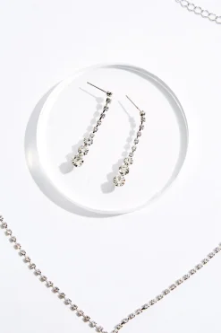 Cato Rhinestone Linear Short Necklace Set><noscript><img width=