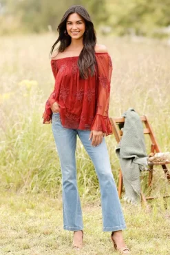 Cato Rhinestone Paisley Bootcut Jeans> Jeans