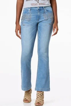 Cato Rhinestone Paisley Bootcut Jeans> Jeans