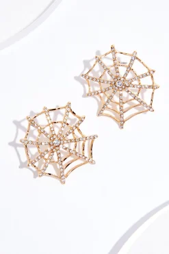 Cato Rhinestone Spider Web Earrings> Earrings