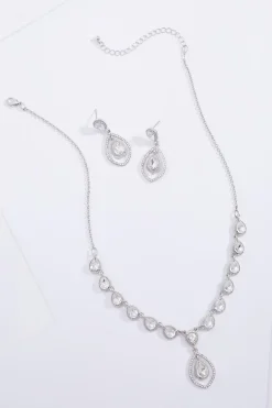 Cato Rhinestone Tear Short Necklace Set> Social Occasion|Sets