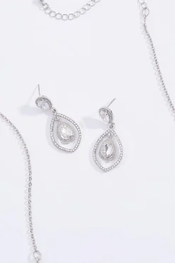 Cato Rhinestone Tear Short Necklace Set><noscript><img width=