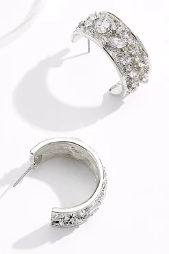 Cato Rhinestone Textured Hoop Earrings> Social Occasion|Earrings