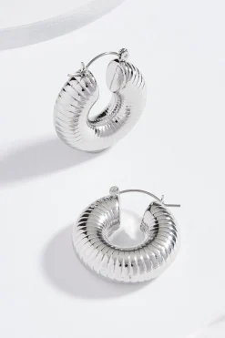 Cato Ribbed Hoop Earrings> Earrings